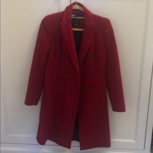 Red Zara wool coat